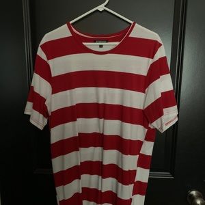Elwood Red/White Striped Tee